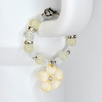 Flower Charm Tumbler Handle Bracelet in Pink Yellow and Green