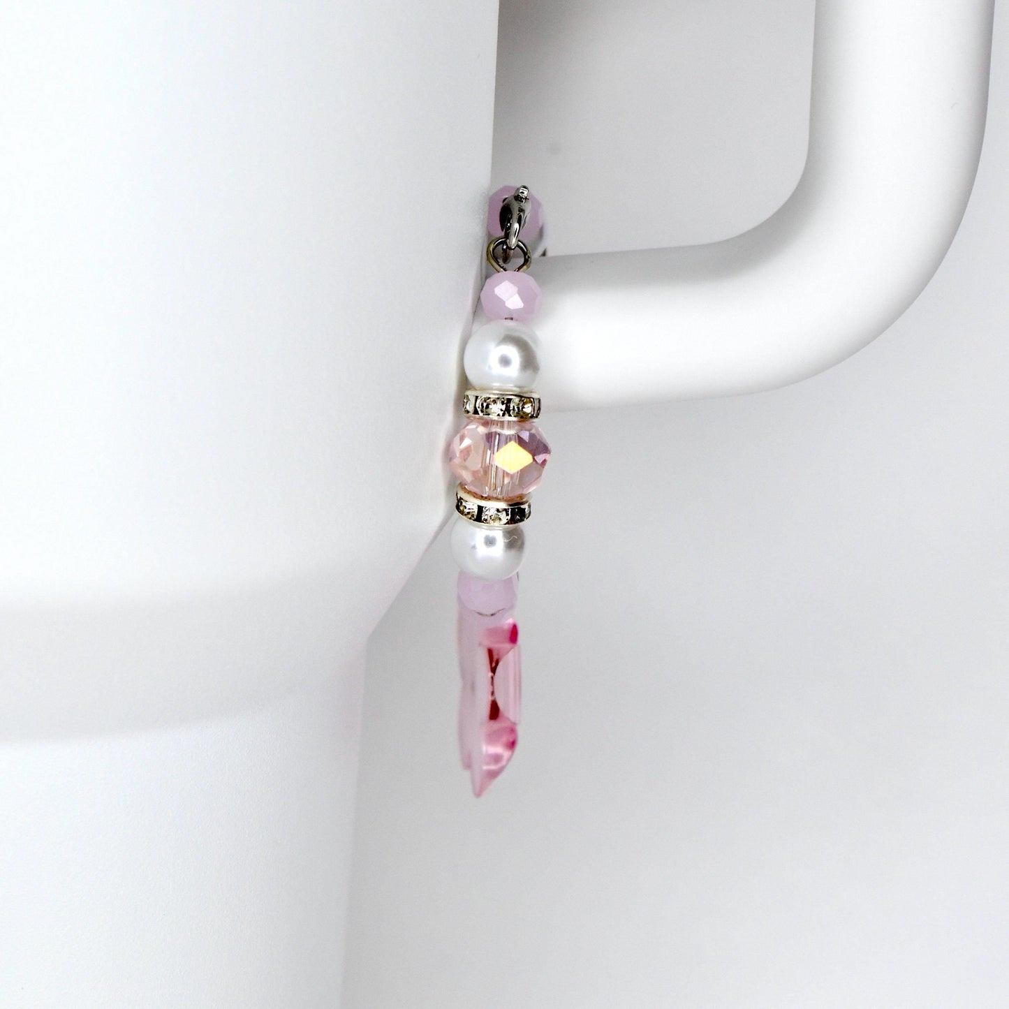 Flower Charm Tumbler Handle Bracelet in Pink Yellow and Green