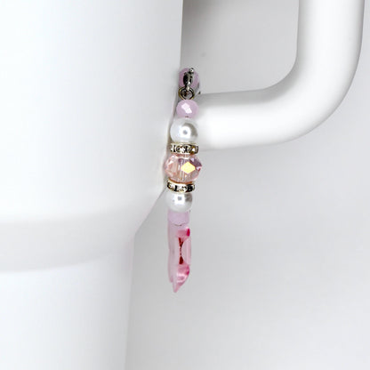 Flower Charm Tumbler Handle Bracelet in Pink Yellow and Green