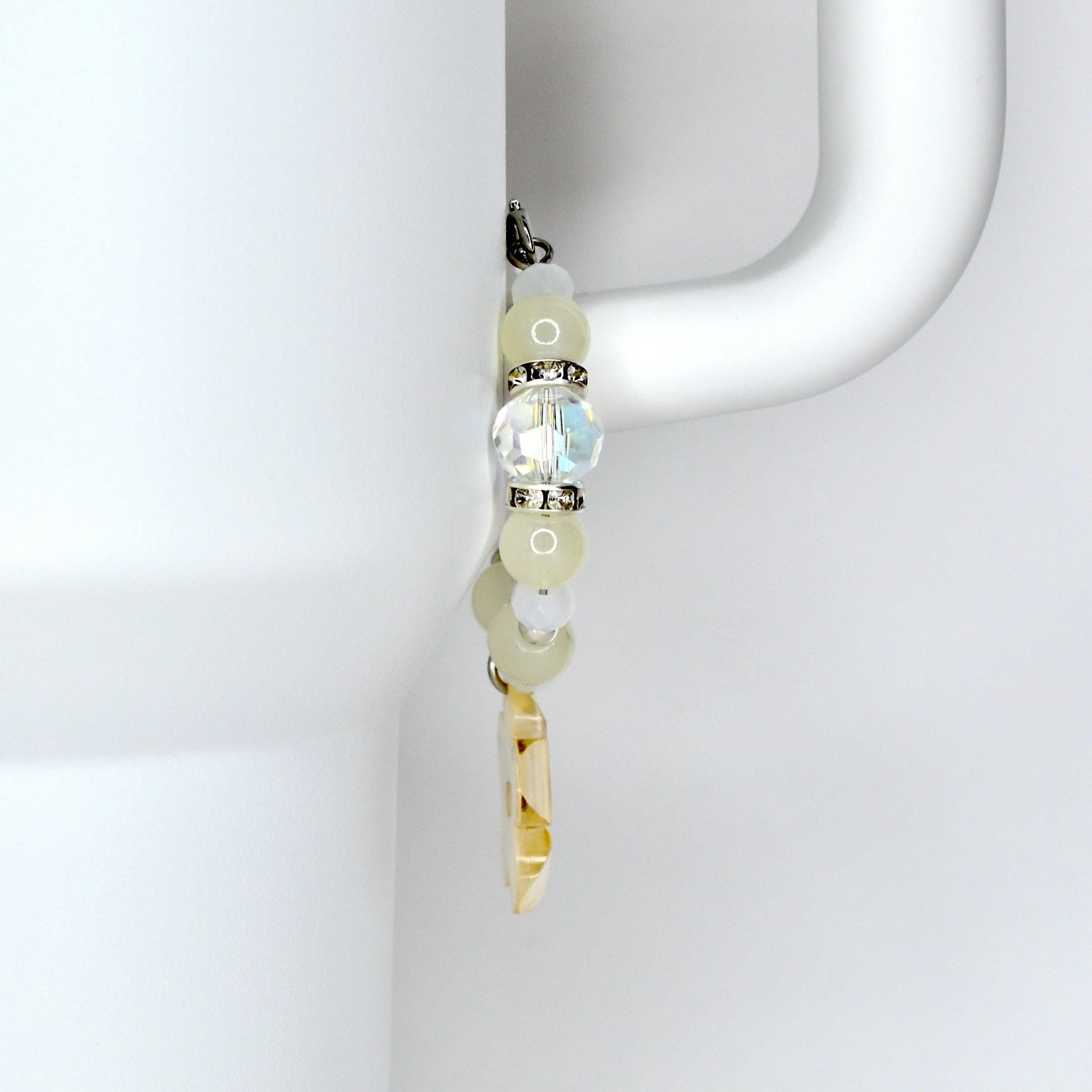 Flower Charm Tumbler Handle Bracelet in Pink Yellow and Green