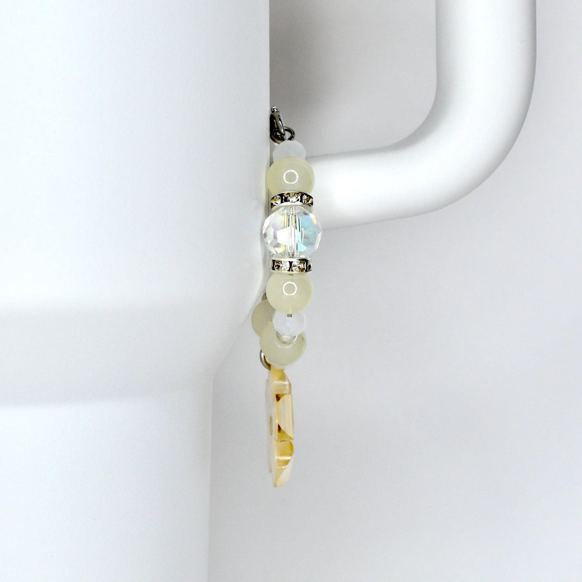 Flower Charm Tumbler Handle Bracelet in Pink Yellow and Green