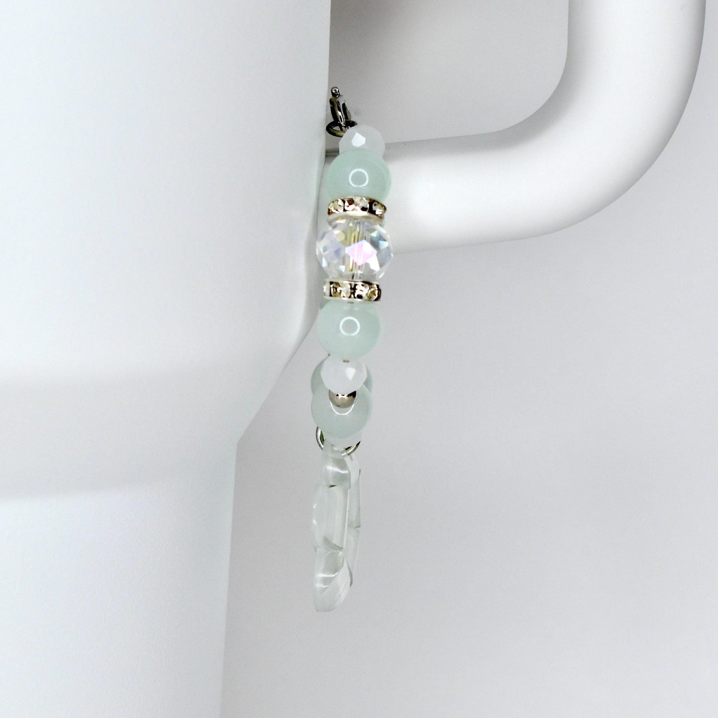 Flower Charm Tumbler Handle Bracelet in Pink Yellow and Green