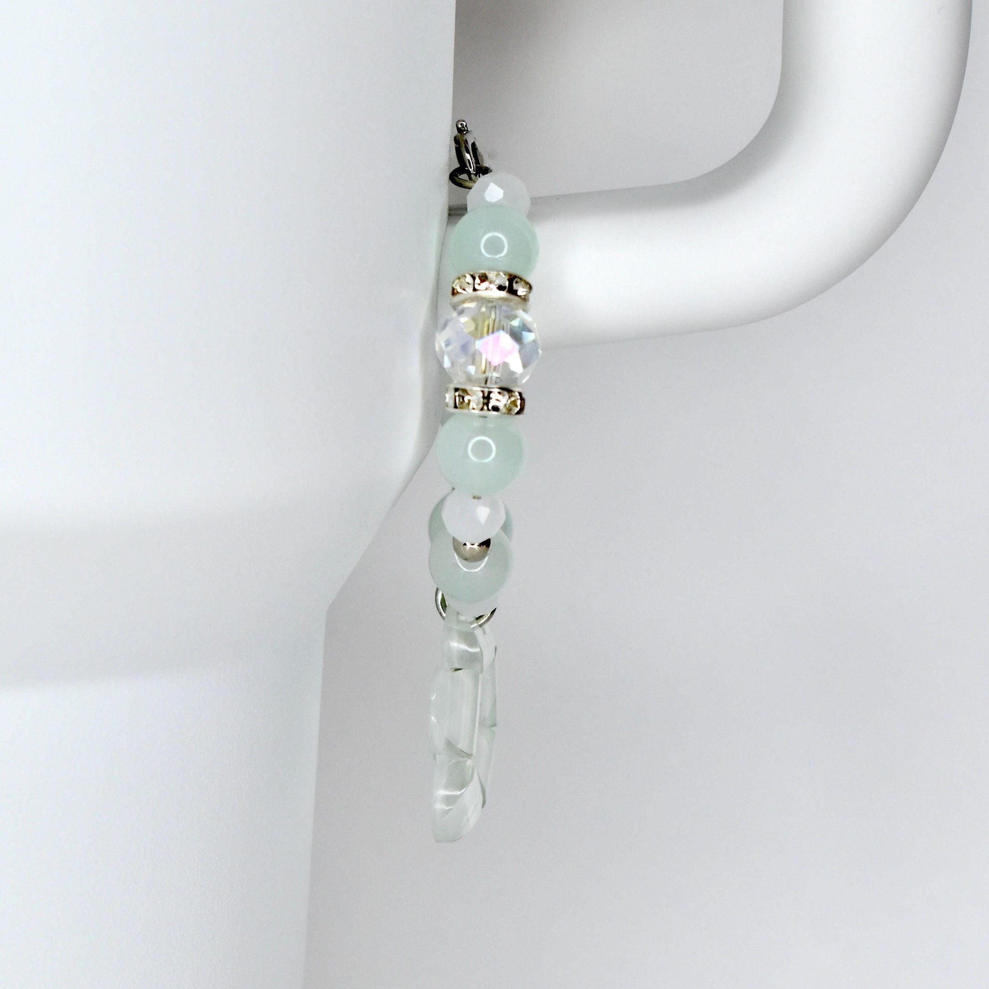 Flower Charm Tumbler Handle Bracelet in Pink Yellow and Green