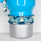 Blue and Silver Bracelet Collection | Handmade Beaded Stretch Bracelets