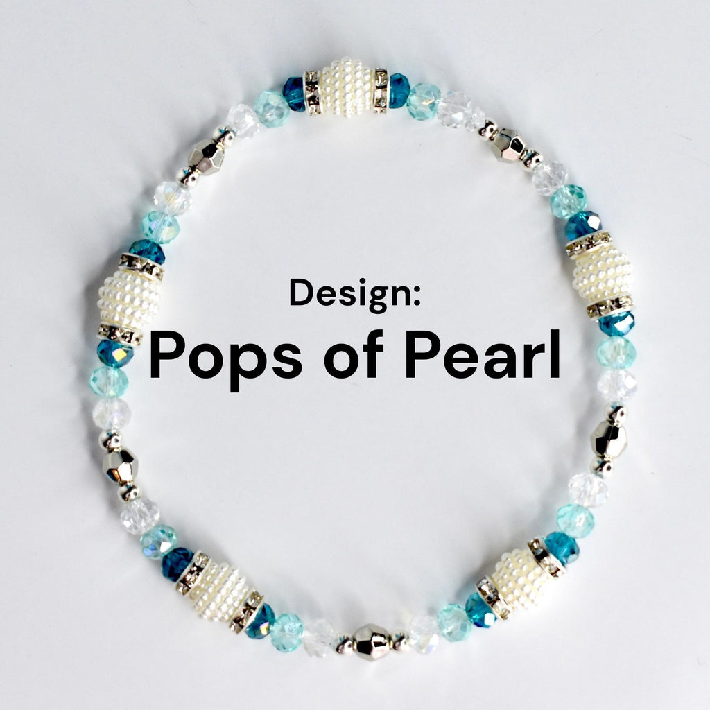 Blue and Silver Bracelet Collection | Handmade Beaded Stretch Bracelets