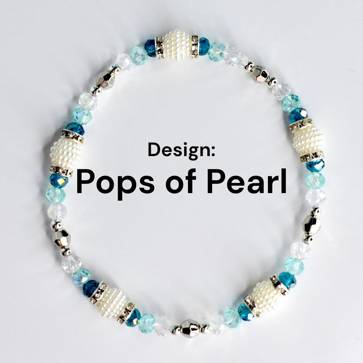 Blue and Silver Bracelet Collection | Handmade Beaded Stretch Bracelets