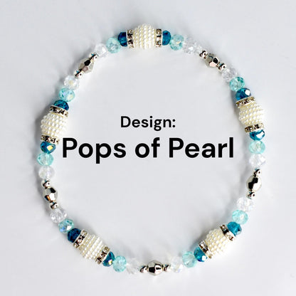 Blue Bracelet Collection with Silver Sparkling Accent Beads