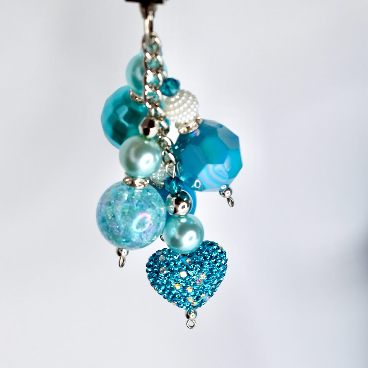 Turquoise Tumbler Straw Charm with Sparkling Accent Beads