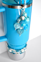 Turquoise Tumbler Straw Charm with Sparkling Accent Beads