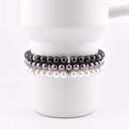 Simple Sparkle Pearl Bracelet | Faux Pearl Beaded Bracelet with Silver Spacers