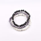 Simple Sparkle Pearl Bracelet | Faux Pearl Beaded Bracelet with Silver Spacers