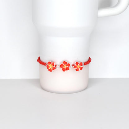 Plumeria Flower Bracelet Collection - Colorful Beaded Bracelets with Clay Flower Beads