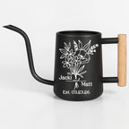 Personalized Watering Can with Floral Design – Customizable Name and Date