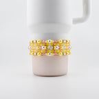 Keepsake Bracelet Collection — Yellow Pink and Pearl Beaded Bracelets