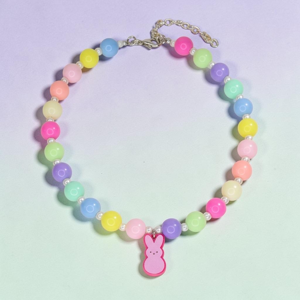 PEEPS Bunny Pastel Beaded Necklace