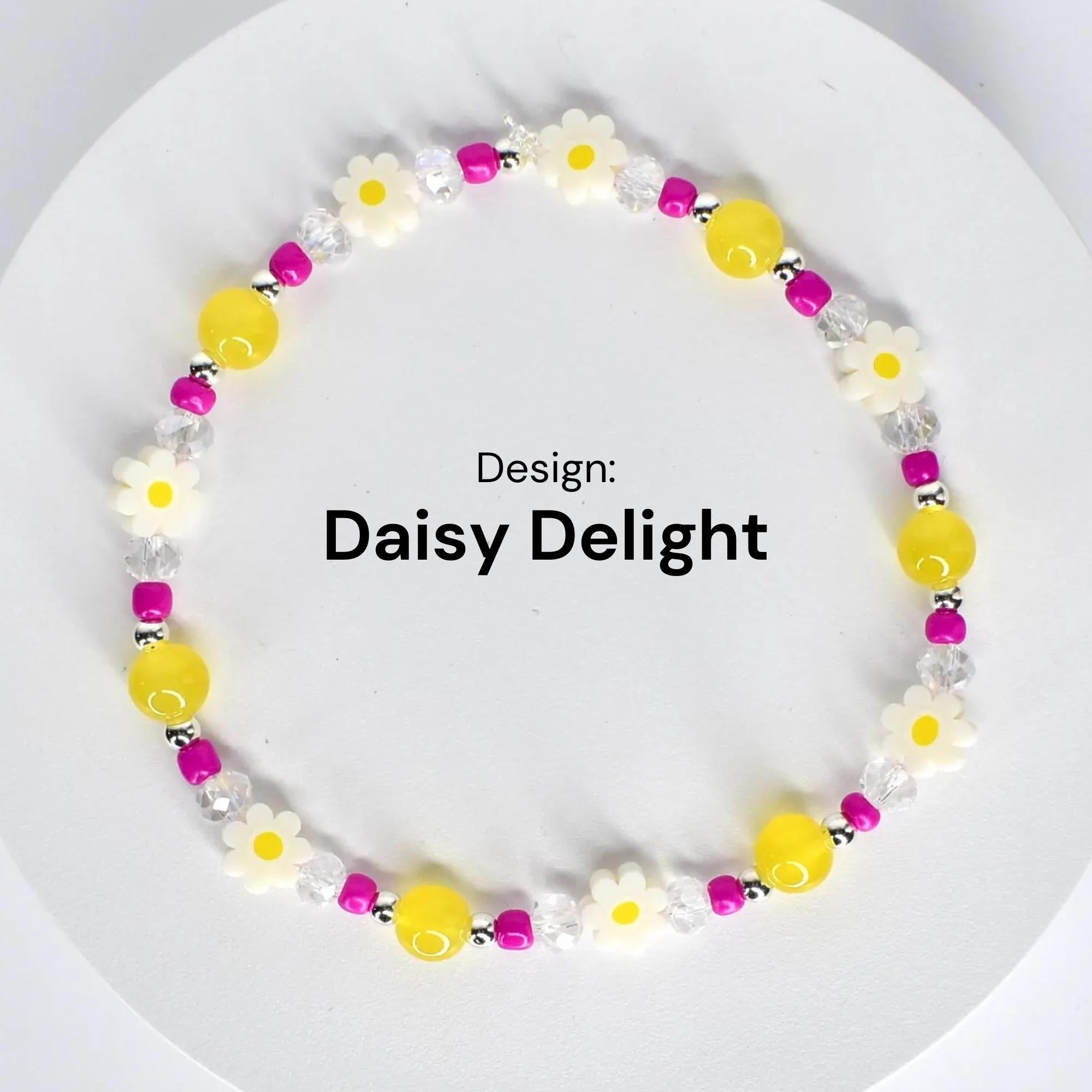 Yellow Pink Daisy Flower Bracelets