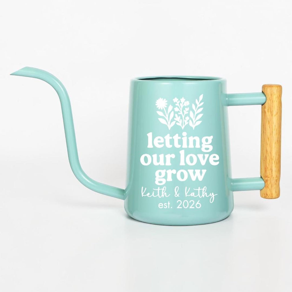 Personalized Watering Can with Wood Handle | Letting Our Love Grow