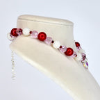 Crystal Heart Necklace | Red Pink Beaded Necklace | Kids & Adult Sizes