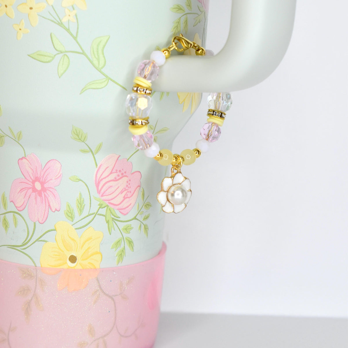 Pastel Spring Blossom Tumbler Handle Bracelet