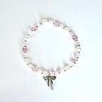 Pink and Silver Bracelet Collection with Silver Bow Charm