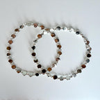 Pink and Silver Bracelet Collection with Silver Bow Charm
