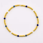 Blue and Gold Butterfly Charm Bracelet Stack - Set of 3 Beaded Bracelets