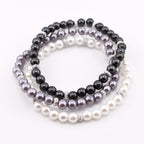 Simple Sparkle Pearl Bracelet | Faux Pearl Beaded Bracelet with Silver Spacers