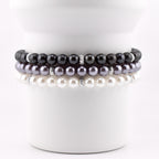 Simple Sparkle Pearl Bracelet | Faux Pearl Beaded Bracelet with Silver Spacers