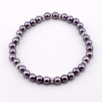 Simple Sparkle Pearl Bracelet | Faux Pearl Beaded Bracelet with Silver Spacers