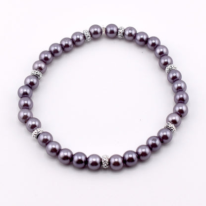 Simple Faux Pearl Beaded Bracelets with Sparkly Spacer Beads