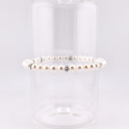 Simple Sparkle Pearl Bracelet | Faux Pearl Beaded Bracelet with Silver Spacers