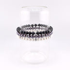 Simple Sparkle Pearl Bracelet | Faux Pearl Beaded Bracelet with Silver Spacers
