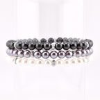 Simple Sparkle Pearl Bracelet | Faux Pearl Beaded Bracelet with Silver Spacers