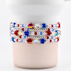 Red White and Blue Bracelet Collection: Patriotic Bling Beaded Bracelets