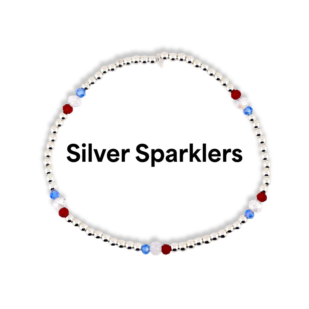 Red White and Blue Bracelet Collection: Patriotic Bling Beaded Bracelets