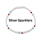 Red White and Blue Bracelet Collection: Patriotic Bling Beaded Bracelets