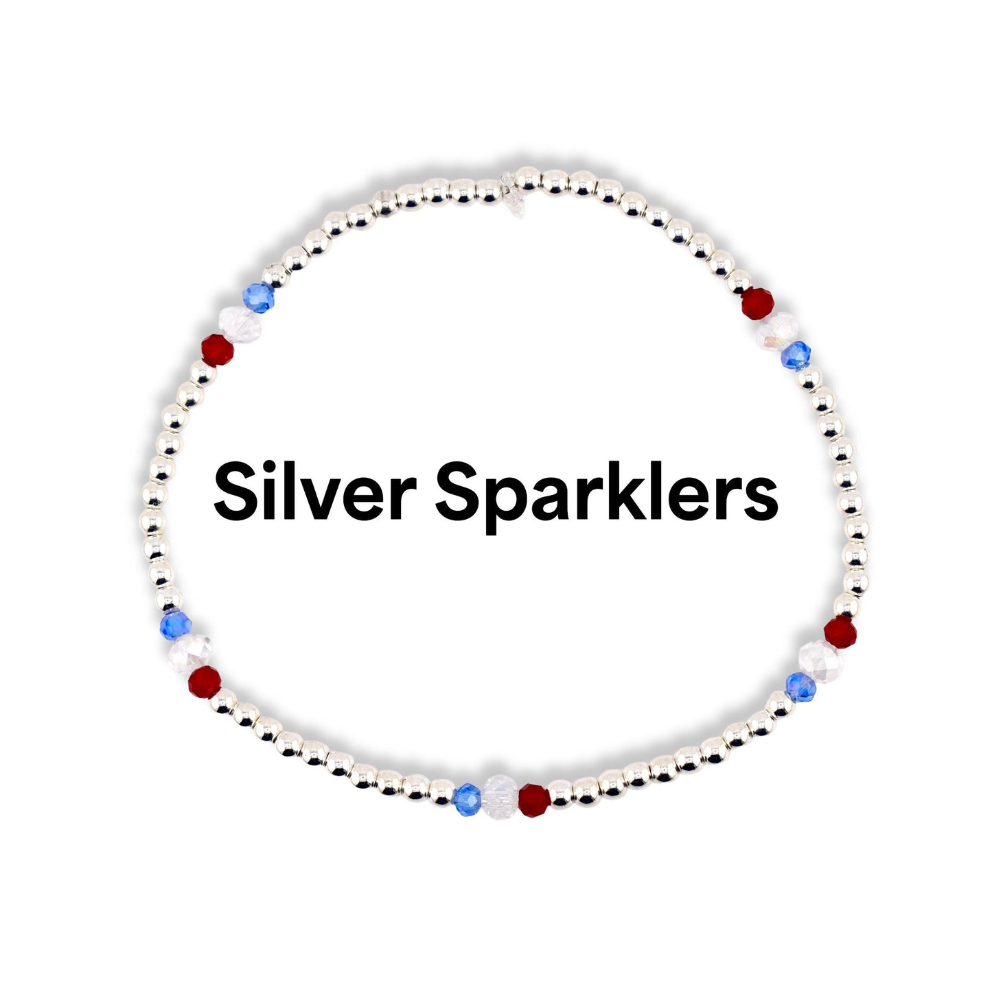 Red White and Blue Bracelet Collection: Patriotic Bling Beaded Bracelets