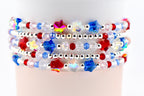Red White and Blue Bracelet Collection: Patriotic Bling Beaded Bracelets