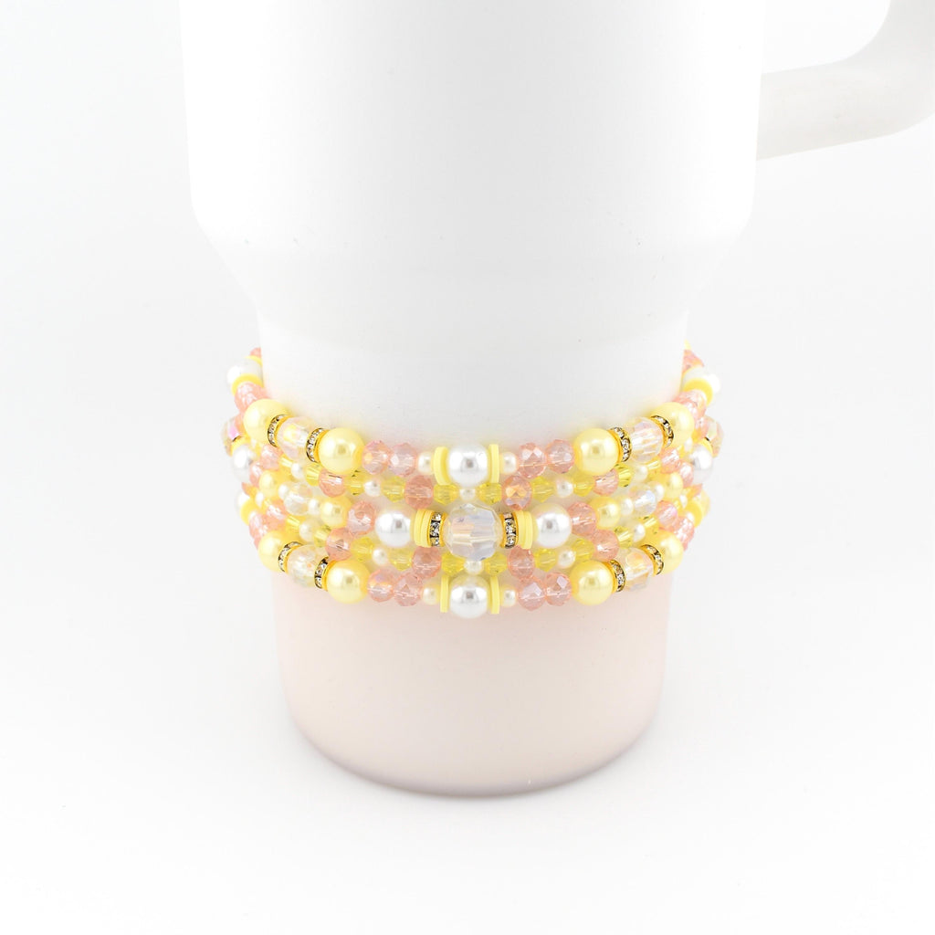 Keepsake Bracelet Collection — Yellow Pink and Pearl Beaded Bracelets