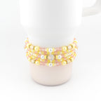 Keepsake Bracelet Collection — Yellow Pink and Pearl Beaded Bracelets