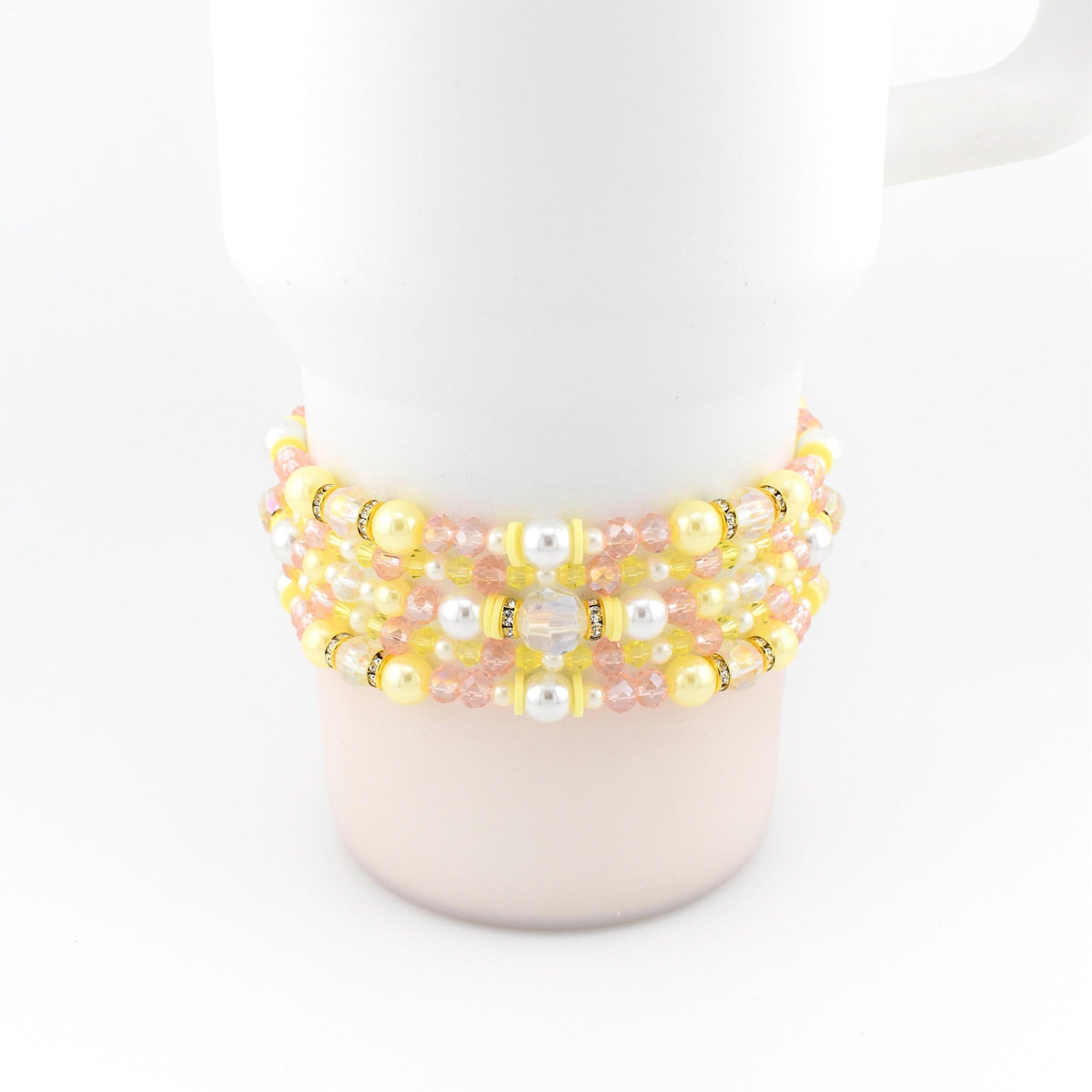 Keepsake Bracelet Collection — Yellow Pink and Pearl Beaded Bracelets