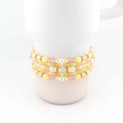 Keepsake Bracelet Collection — Yellow Pink and Pearl Beaded Bracelets