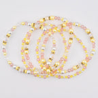 Keepsake Bracelet Collection — Yellow Pink and Pearl Beaded Bracelets
