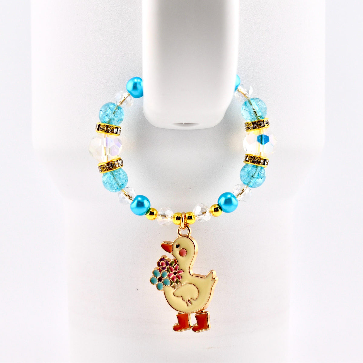 Silly Goose Tumbler Handle Charm with Blue and Gold Accents