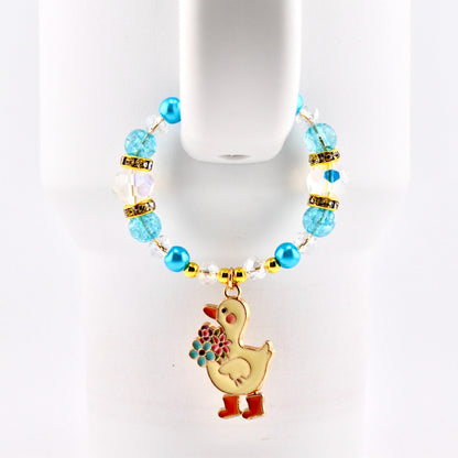 Silly Goose Tumbler Handle Charm with Blue and Gold Accents
