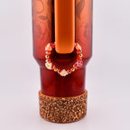 Orange Red Yellow and Gold Hibiscus Flower Tumbler Handle Charm Bracelet
