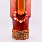 Orange Red Yellow and Gold Hibiscus Flower Tumbler Handle Charm Bracelet