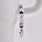 Navy Blue, Pink, White and Silver Tumbler Handle Charm Bracelet