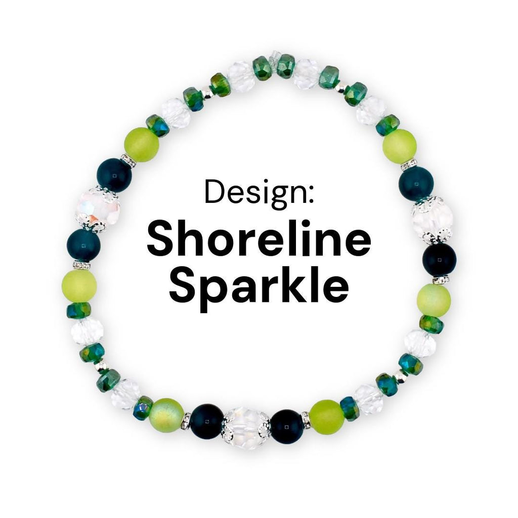 Coastal Teal Bracelet Collection: Dark Blue Green Beaded Bracelets with Silver Accents
