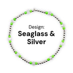 Coastal Teal Bracelet Collection: Dark Blue Green Beaded Bracelets with Silver Accents